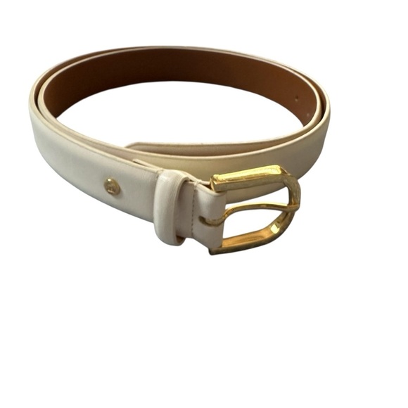 Chaps by Ralph Lauren Cream w/ Gold Buckle Preppy Nautical Chic Classy Size XL - Picture 1 of 10